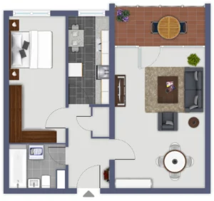Attraktive Etagenwohnung mit Loggia und Fernblick